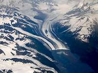 Aerial of Harvard Glacier-College Fjord-Chugach Range, AK