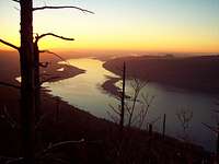Sunset on the Columbia River from Angel's Rest Trailhead