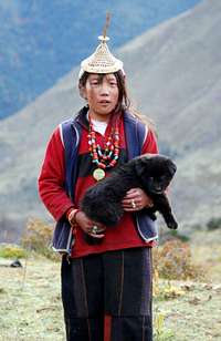 Gasa woman with dog