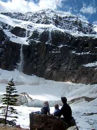 Watching Avalanches on Mt. Edith Cavell - Jasper