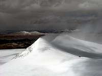 Snow drift of twin peaks