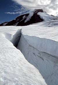 Large crevasses and sudden...
