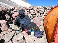 Aconcagua - Cooking at high camp