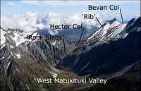 route to Bevan Col