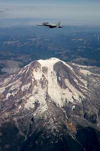 Hornet Over Mount Rainier