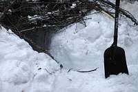 A very primitive, not very insulating Snow Shelter