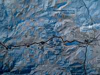 Shaded relief Forest Service map