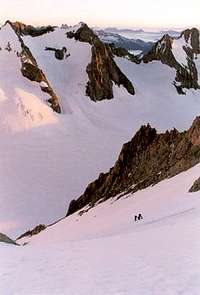 Looking down the couloir from...