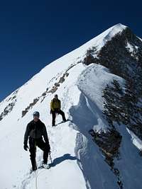 Descending the NE Ridge in Winter