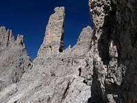 path to the climbing routes of the Vajolet towers