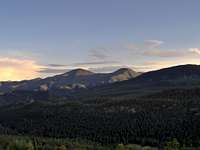 Sun setting on Black(left) and Bear(right) Mountains, Philmont.