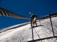 Working the cables on Half Dome