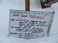 weather board at 14k' camp