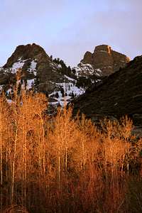 Sunset in Lamoille Canyon from campground
