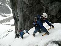 Approaching the ice cliff