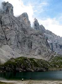 Summit of Monte Civetta (3220m) seen from Lago Coldai