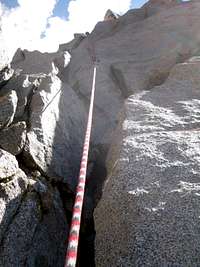 Looking up at the top part of pitch 4