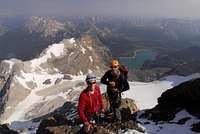Climbers on Mt Assiniboine North Ridge