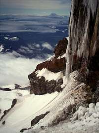 Gigantic icicle seen on ski descent or Kautz Headwall Mt. Rainier