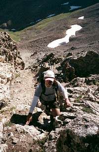 Ratballs climbing up to Kelso Ridge on Torreys