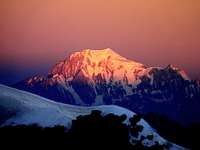 First sunbeam on Mont Blanc