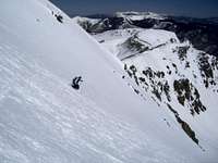 Scott skiing NE slope of Lake Fork Peak