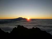 Sunrise behind Kilimanjaro