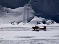 Landing on the Glacier at Denali Base Camp