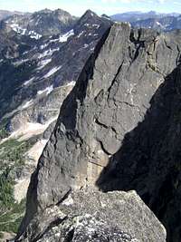 View of Direct East Buttress from NEWS... Pitches 8-10