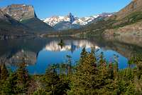 REFLECTIONS ON UPPER SAINT MARY'S LAKE-GLACIER NATIONAL PARK-MT