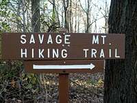 Savage Mountain Hiking Trail Sign