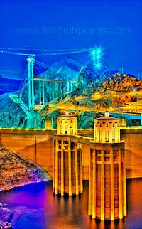 Hoover Dam and the bypass bridge from one of the overlooks