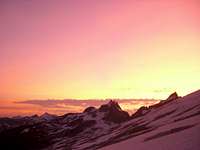 sunset from the glacier terminus