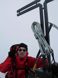 Posing on Stecknadelhorn summit