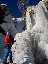 climb ice water fall