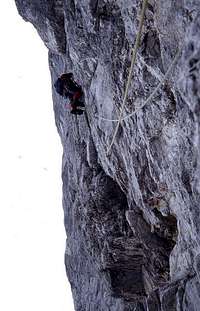 In the crux of the buttress,...