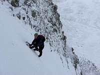 Brown Cove Crag. Gully climb