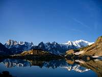 Mont Blanc reflecting in Lac Blanc