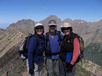 Sharon and Randy Breunlin and Cheryl Bradley at the summit of Marble