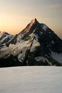 Monte Cervino during sunrise from south ridge to D.Blanche 