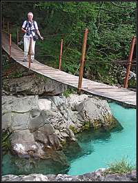 A hanging bridge over Soca