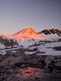 Wanda Pass from the north at sunset