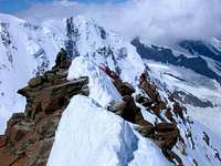 Climbers on the summit ridge