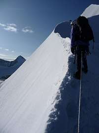 Climbing on the Bernina ridge