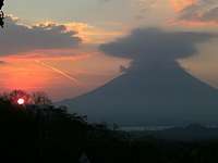 Sunset view of Volcán Concepción from Volcán Maderas