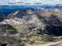 Annotated View From Longs Peak's Summit