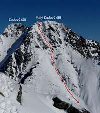 Maly Ladovy stit - ski route