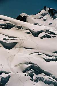 Footprint on Mont-Blanc du Tacul