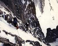 at the top of the couloir,...