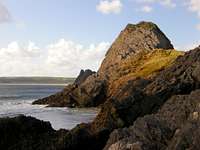 Three Cliffs from Pobbles Beach